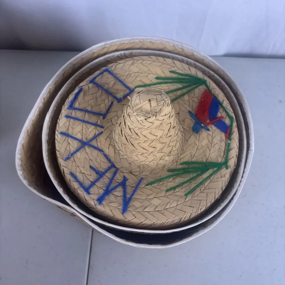 Sombrero Nesting Baskets set of 3 Hand Woven Storage